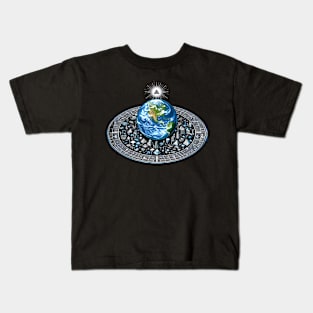 flat earth society Kids T-Shirt